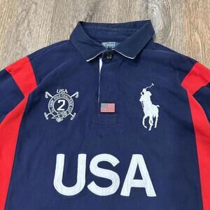 Vintage Polo Ralph Lauren Snow Challenge Rugby Polo Shirt XL